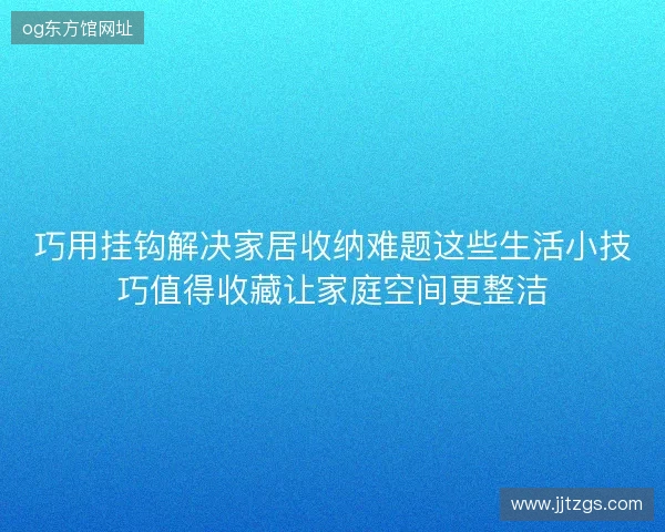 巧用挂钩解决家居收纳难题这些生活小技巧值得收藏让家庭空间更整洁
